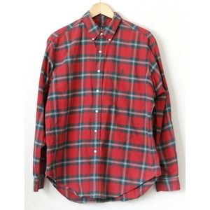 Ralph Lauren Mens Shirt Classic Fit Size XL Button Front Red Plaid Logo Cotton